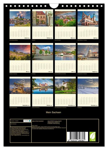 Produktbild: Mein Sachsen (Wandkalender 2026 DIN A4 hoch), CALVENDO Monatskalender