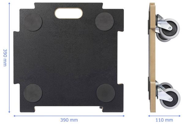 Produktbild: TOOLCRAFT TO-10748217 Erweiterbare Rollplatte MDF Traglast (max.): 200 kg 390 mm x 390 mm x 110 mm