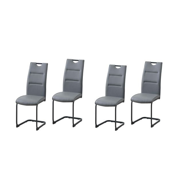 Produktbild: HTI-Living Schwingstuhl DannyP PU Grau 4er Set Schwingstuhl DannyP PU Grau 4er Set