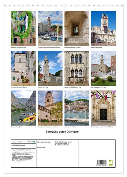 Produktbild: Streifz&uuml;ge durch Dalmatien (Wandkalender 2026 DIN A2 hoch), CALVENDO Monatskalender