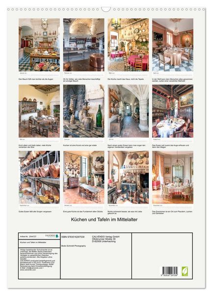 Produktbild: K&uuml;chen und Tafeln im Mittelalter (Wandkalender 2026 DIN A2 hoch), CALVENDO Monatskalender