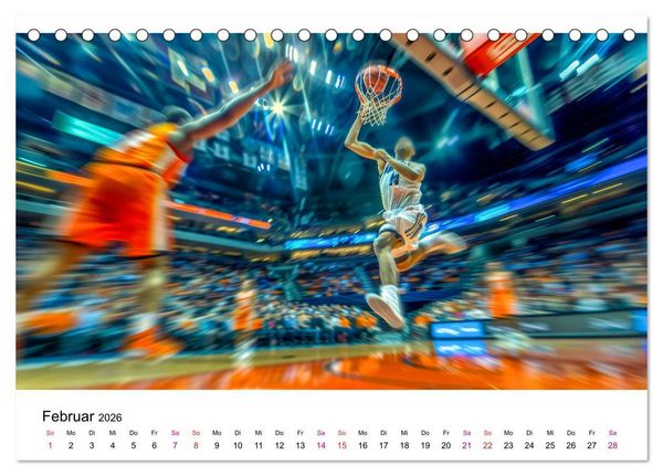 Produktbild: Basketball Erlebnisse (Tischkalender 2026 DIN A5 quer), CALVENDO Monatskalender