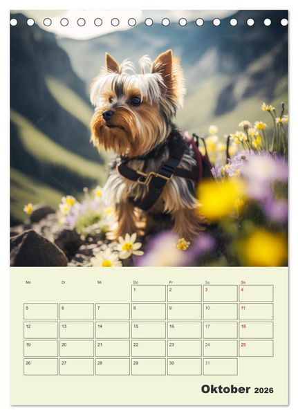 Produktbild: Yorkshire Terrier. Fr&ouml;hliche Energieb&uuml;ndel in Aktion (Tischkalender 2026 DIN A5 hoch), CALVENDO Monatskalender