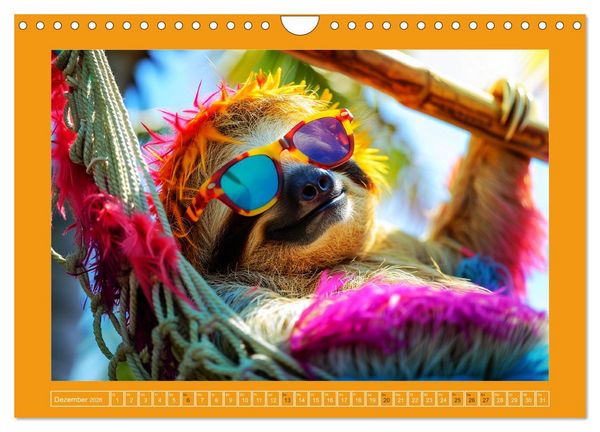 Produktbild: Supermodel Faultier. Professionelles Fotoshooting im Urwald (Wandkalender 2026 DIN A4 quer), CALVENDO Monatskalender
