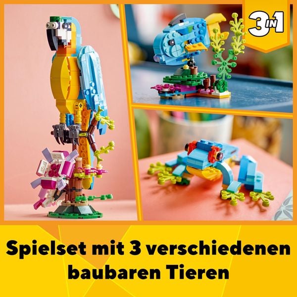 LEGO Creator 3in1 31136 Exotischer Papagei Tier-Spielzeug-Set