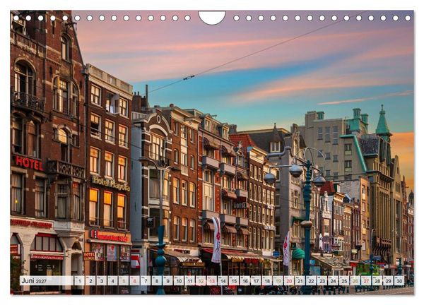 Produktbild: Ein Blick auf Amsterdam in Farbe (Wandkalender 2027 DIN A4 quer), CALVENDO Monatskalender