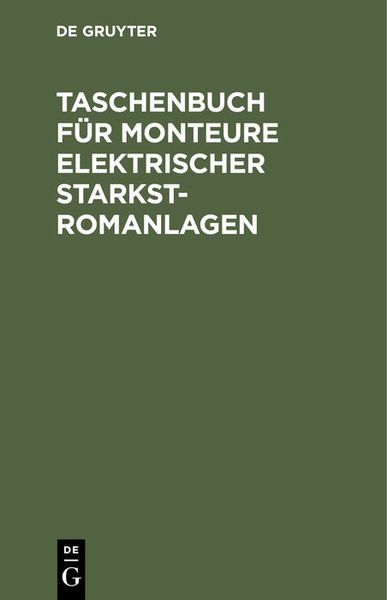 Produktbild: Taschenbuch f&uuml;r Monteure elektrischer Starkstromanlagen