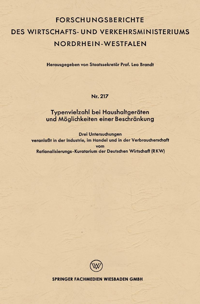 Produktbild: Typenvielzahl bei Haushaltger&auml;ten und M&ouml;glichkeiten einer Beschr&auml;nkung