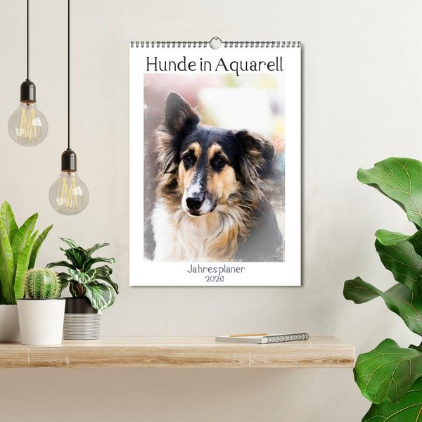Produktbild: Hunde in Aquarell - Jahresplaner (Wandkalender 2026 DIN A3 hoch), CALVENDO Monatskalender