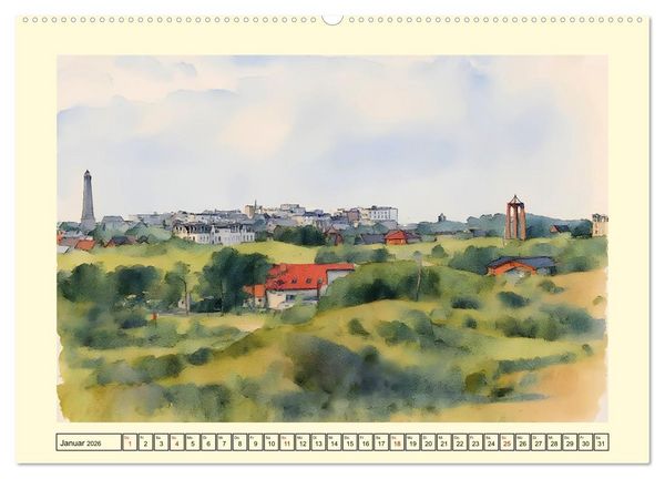 Produktbild: BORKUM Perle der Nordsee (Wandkalender 2026 DIN A2 quer), CALVENDO Monatskalender