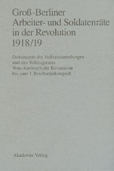 Produktbild: Gro&szlig;-Berliner Arbeiter- und Soldatenr&auml;te in der Revolution 1918/19
