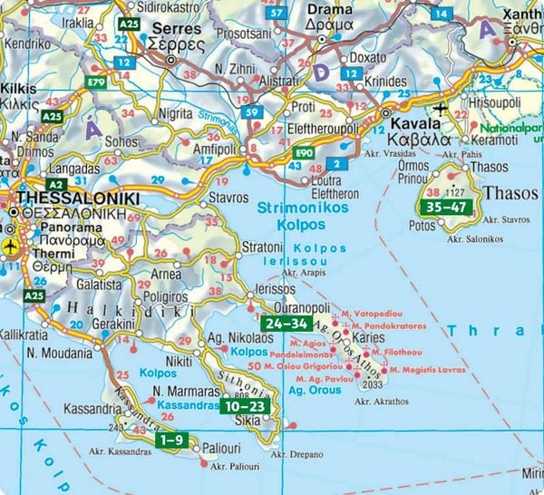 Produktbild: ROTHER Wanderf&uuml;hrer Chalkidiki - Thassos. 47 Touren auf Kassandra und Sithonia, in der M&ouml;nchsrepublik Athos und auf der Insel Thassos