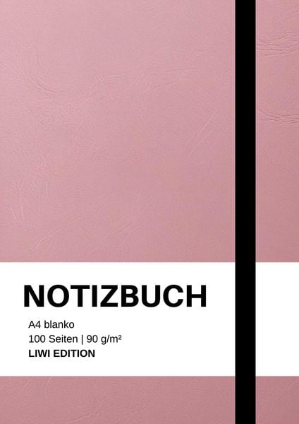 Produktbild: Notizbuch A4 blanko rosa - 100 Seiten Soft Cover