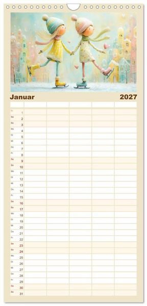 Produktbild: Familienplaner 2027 - Herzensmomente. Beste Freundinnen in Liebe verbunden mit 5 Spalten (Wandkalender, 21 x 45 cm) CALVENDO