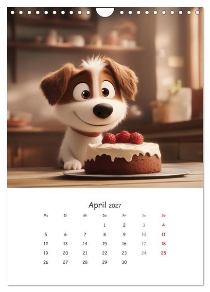 Produktbild: Fellnasen am K&uuml;chentisch - 12 KI-Motive mit Hunden (Wandkalender 2027 DIN A4 hoch), CALVENDO Monatskalender