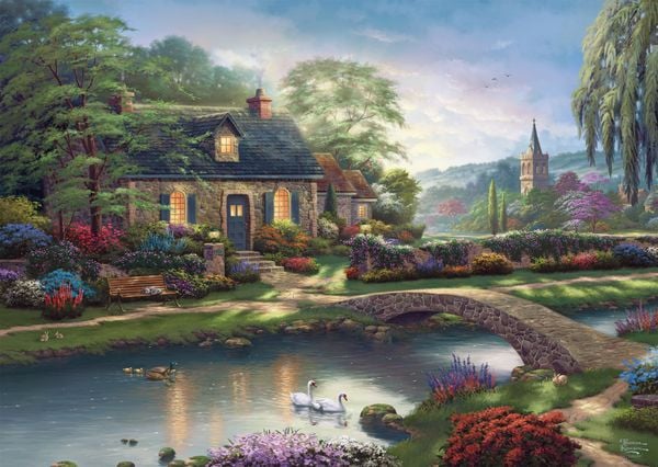 Produktbild: Puzzle Thomas Kinkade Stoney Creek Cottage 1000 Teile