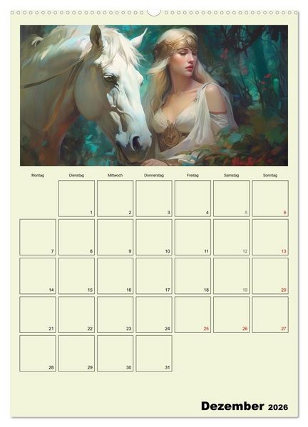 Produktbild: Im Zauberwald. Mystische Fabelwesen (hochwertiger Premium Wandkalender 2026 DIN A2 hoch), Kunstdruck in Hochglanz