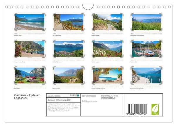 Produktbild: Gardasee - Idylle am Lago 2026 (Wandkalender 2026 DIN A4 quer), CALVENDO Monatskalender
