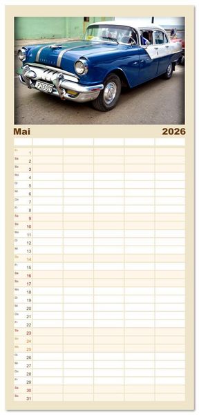 Produktbild: Familienplaner 2026 - PONTIAC '55 mit 5 Spalten (Wandkalender, 21 x 45 cm) CALVENDO