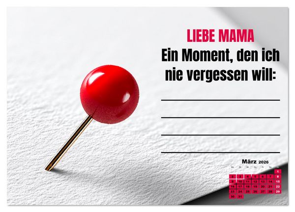 Produktbild: Kalender f&uuml;r Mamas - Was ich dir sagen will (Wandkalender 2026 DIN A3 quer), CALVENDO Monatskalender