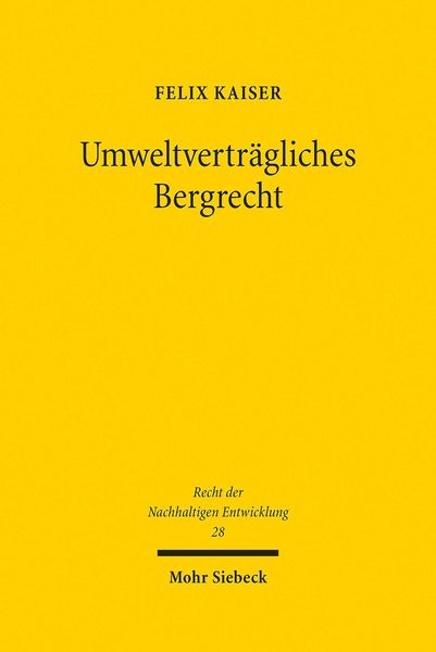 Produktbild: Umweltvertr&auml;gliches Bergrecht