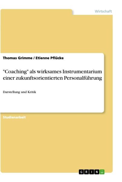 Produktbild: "Coaching" als wirksames Instrumentarium einer zukunftsorientierten Personalf&uuml;hrung