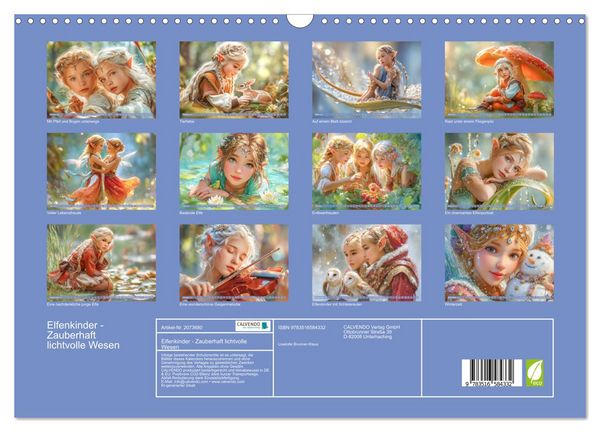 Produktbild: Elfenkinder - Zauberhaft lichtvolle Wesen (Wandkalender 2026 DIN A3 quer), CALVENDO Monatskalender
