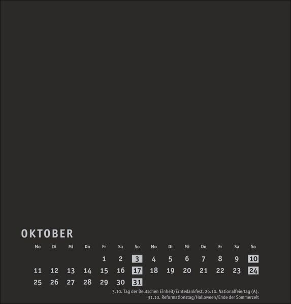 Produktbild: Premium-Bastelkalender schwarz mittel 2027