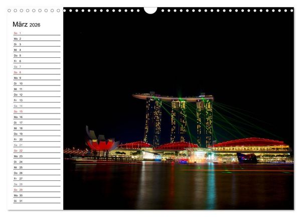 Produktbild: Singapur Stadt der Skylines (Wandkalender 2026 DIN A3 quer), CALVENDO Monatskalender
