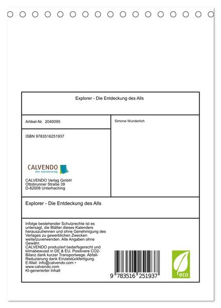 Produktbild: Explorer - Die Entdeckung des Alls (Tischkalender 2026 DIN A5 hoch), CALVENDO Monatskalender