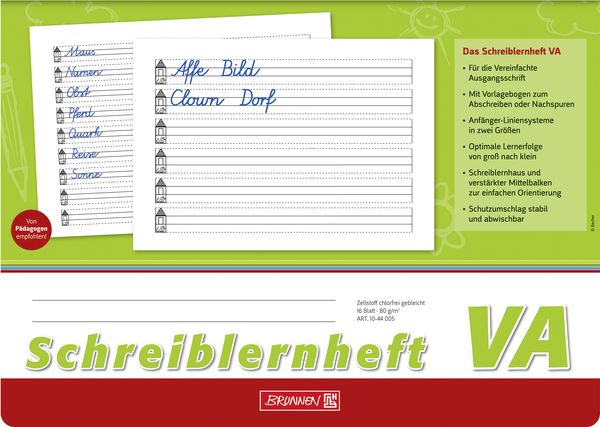 Produktbild: Brunnen Schreiblernheft VA-Schrift