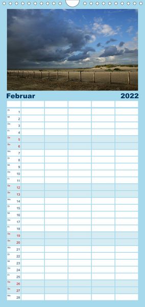 Produktbild: Familienplaner Nordsee - Lichtstimmungen an der K&uuml;ste (Wandkalender 2022 , 21 cm x 45 cm, hoch)