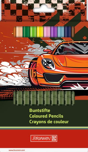 Produktbild: Brunnen Jumbo Buntstifte 12er Pckg. Fast Wheels