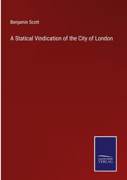 Produktbild: A Statical Vindication of the City of London