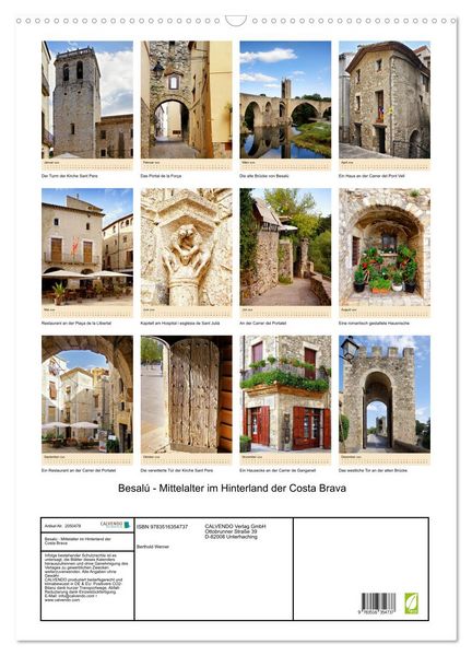 Produktbild: Besal&uacute; - Mittelalter im Hinterland der Costa Brava (Wandkalender 2026 DIN A2 hoch), CALVENDO Monatskalender