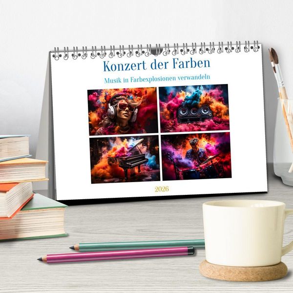 Produktbild: Konzert der Farben (Tischkalender 2026 DIN A5 quer), CALVENDO Monatskalender