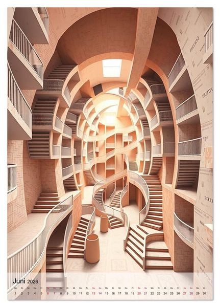 Produktbild: Architekturen des Unm&ouml;glichen - Zwischen Realit&auml;t und Illusion (Tischkalender 2026 DIN A5 hoch), CALVENDO Monatskalender