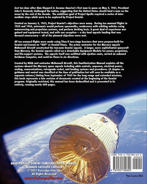 Produktbild: NASA Project Gemini Familiarization Manual Manned Satellite Spacecraft