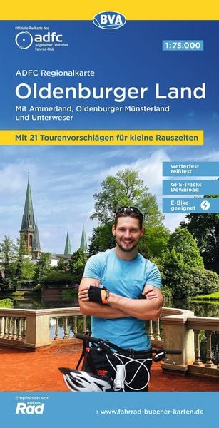 Produktbild: BVA ADFC Regionalkarte Oldenburger Land, mit Knotenpunkten 1:75.000