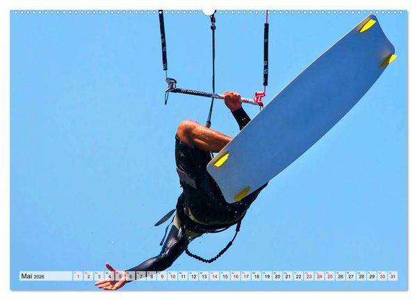 Produktbild: Kitesurfen - Action pur (hochwertiger Premium Wandkalender 2026 DIN A2 quer), Kunstdruck in Hochglanz