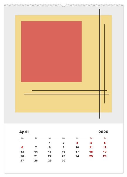 Produktbild: GeoArt - geometrische Formen (hochwertiger Premium Wandkalender 2026 DIN A2 hoch), Kunstdruck in Hochglanz