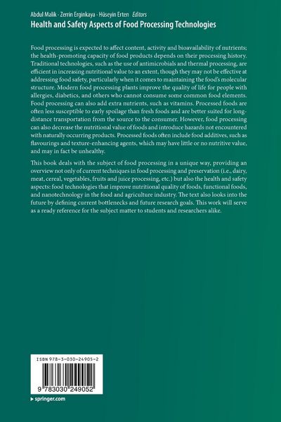 Produktbild: Health and Safety Aspects of Food Processing Technologies