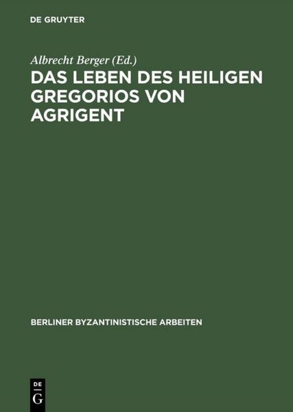 Produktbild: Das Leben des Heiligen Gregorios von Agrigent