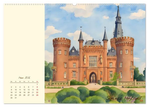 Produktbild: Schl&ouml;sser und Burgen - Romantische Reise durch Nordrhein-Westfalen (Wandkalender 2026 DIN A2 quer), CALVENDO Monatskalender