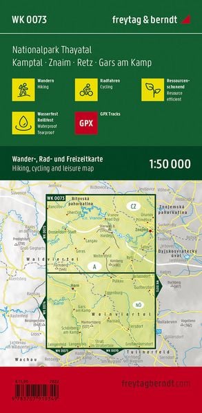 Produktbild: Freytag & berndt Wanderkarte WK 0073 Nationalpark Thayatal, Kamptal - Znaim - Retz - Gars am Kamp 1:50.000