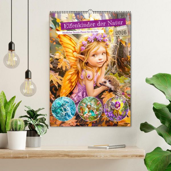Produktbild: Elfenkinder der Natur - Niedlicher Termin-Planer f&uuml;r das Jahr (Wandkalender 2026 DIN A2 hoch), CALVENDO Monatskalender
