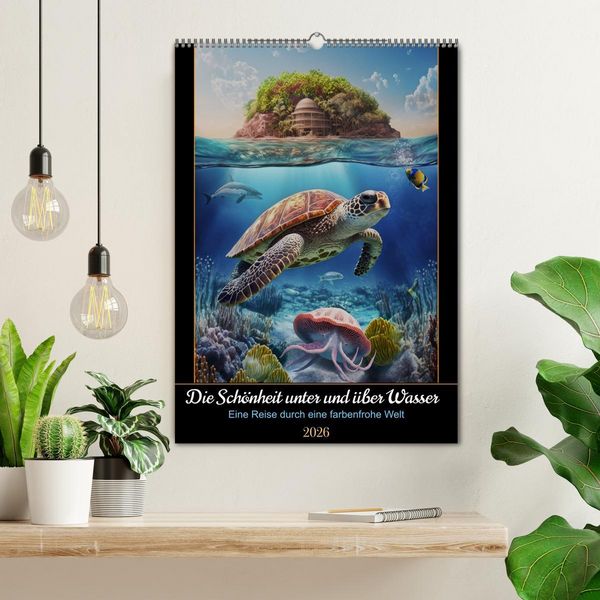Produktbild: Die Sch&ouml;nheit unter und &uuml;ber Wasser (Wandkalender 2026 DIN A2 hoch), CALVENDO Monatskalender