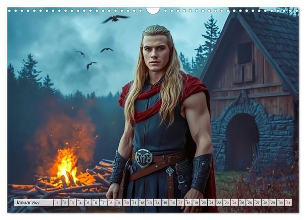 Produktbild: Germanische Mythen &ndash; Die Nibelungensage (Wandkalender 2027 DIN A3 quer), CALVENDO Monatskalender