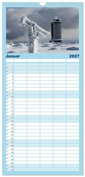 Produktbild: Familienplaner 2027 - Sagenumwobener Harz mit 5 Spalten (Wandkalender, 21 x 45 cm) CALVENDO