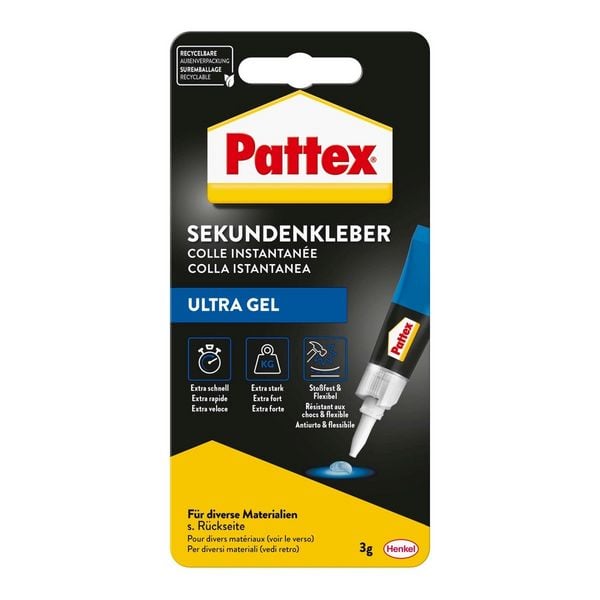 Produktbild: Pattex Kleben Pattex Sekundenkleber Ultra Gel, 3 g